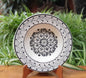 Flower Cereal-Pasta-Soup Bowl Flat Border VI Black and White