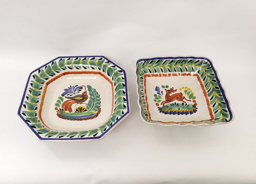 Animal Set Salad Bowl of two MultiColors - Mexican Pottery by Gorky Gonzalez