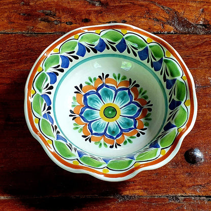 Tazón de pasta con volantes de flores Multicolores 