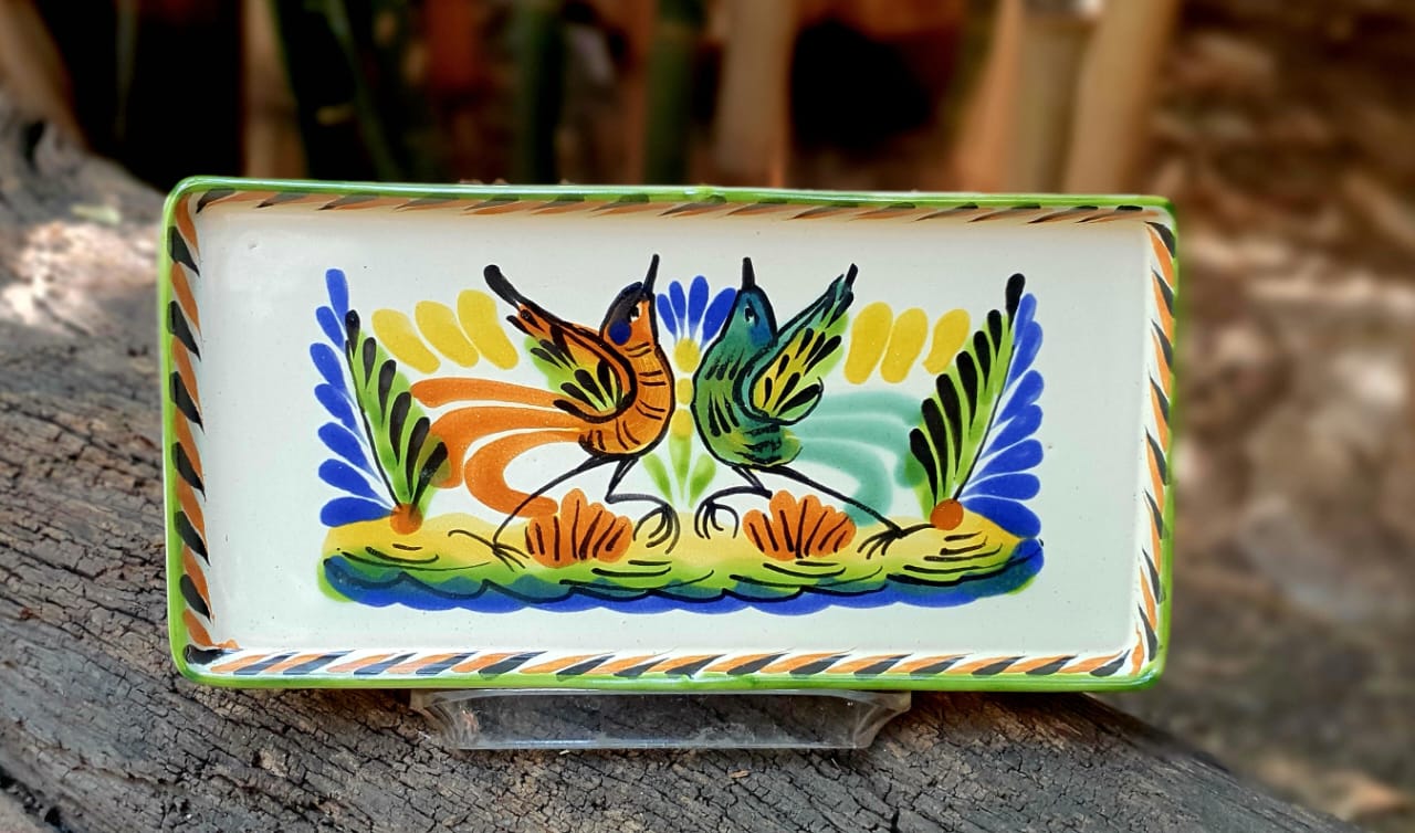 Mini bandeja rectangular Love Bird 8,7*4,3 multicolores 