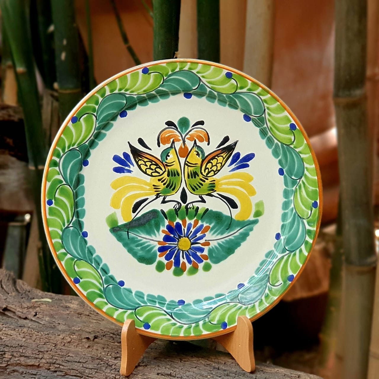 Mexican Ceramics Love Birds Plates tableware tabledecor Mayolica