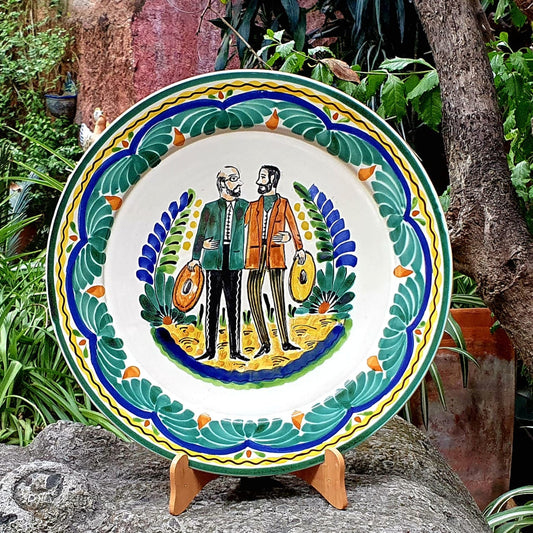 Two Mens Wedding Plate Multi Colors