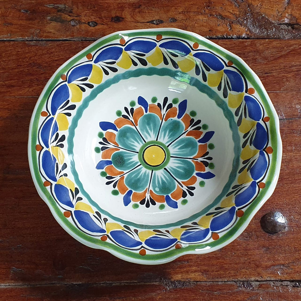 Tazón de pasta con volantes de flores Multicolores 