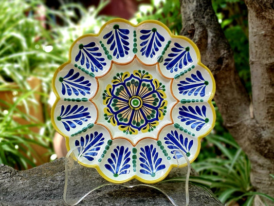 Deviled Eggs / Snack Plate Flower Shape 10" D MultiColors
