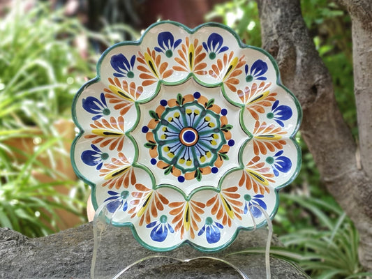 Deviled Eggs / Snack Plate Flower Shape 10" D MultiColors