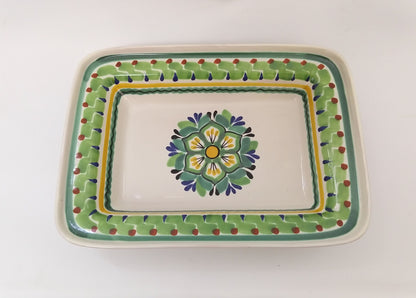 Flower Rectangular and Oval Snack Plates Set(2 pieces) MultiColors