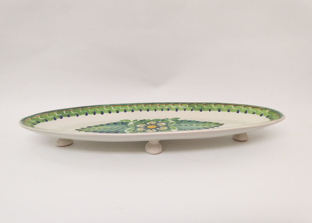 Flower Rectangular and Oval Snack Plates Set(2 pieces) MultiColors