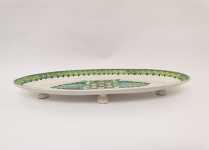 Flower Rectangular and Oval Snack Plates Set(2 pieces) MultiColors