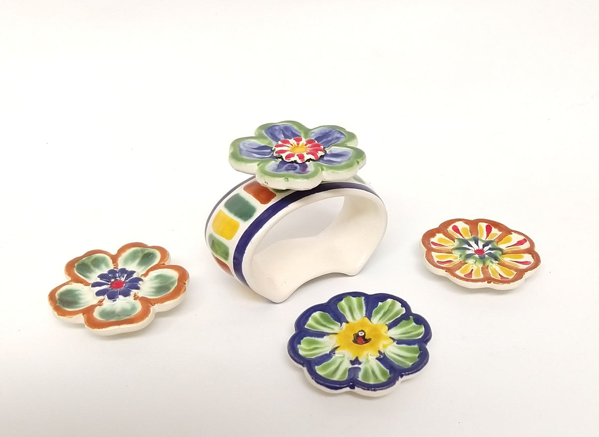 Napking Ring Clasic Set of 4 + 4 Flower Figure