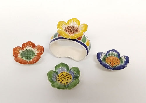 Napking Ring Clasic Set of 4 + 4 Margarita Flower figure
