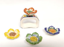 Napking Ring Rectangular Set of 4 + 4 Margarita Flower figure in Colors
