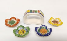 Napking Ring Rectangular Set of 4 + 4 Margarita Flower figure in Colors