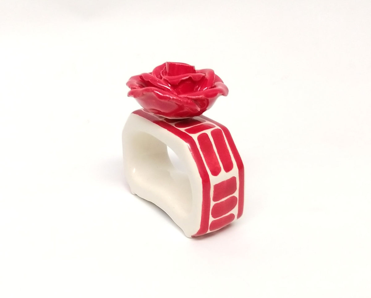Napking Ring Rectangular Set of 2 Rosa Figure