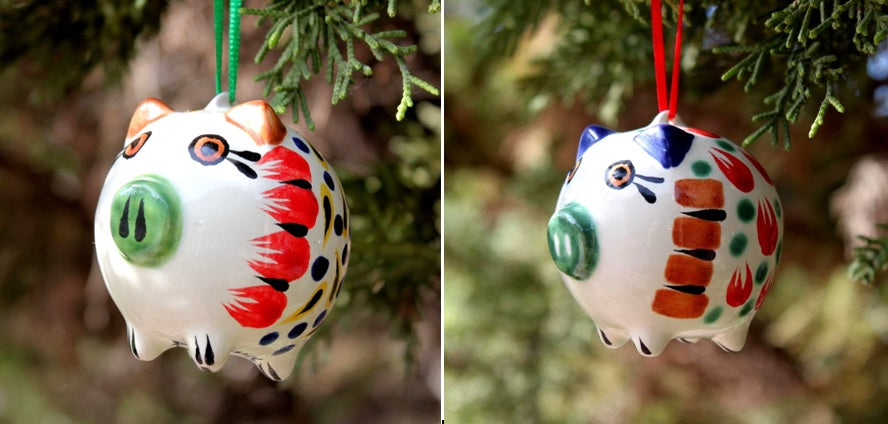 Ornament Pig Set of 2 Multi-colors