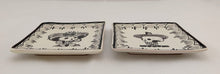 Catrina Mini Square Plate 5*5" Set of 2 Black and White - Mexican Pottery by Gorky Gonzalez