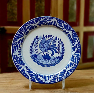 Bird Plate Blue and White