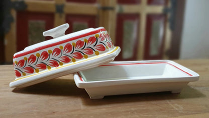 Butter Dish Red Colors