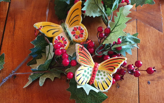 Ornament Butterfly Set of 2 Pieces Multi-colors