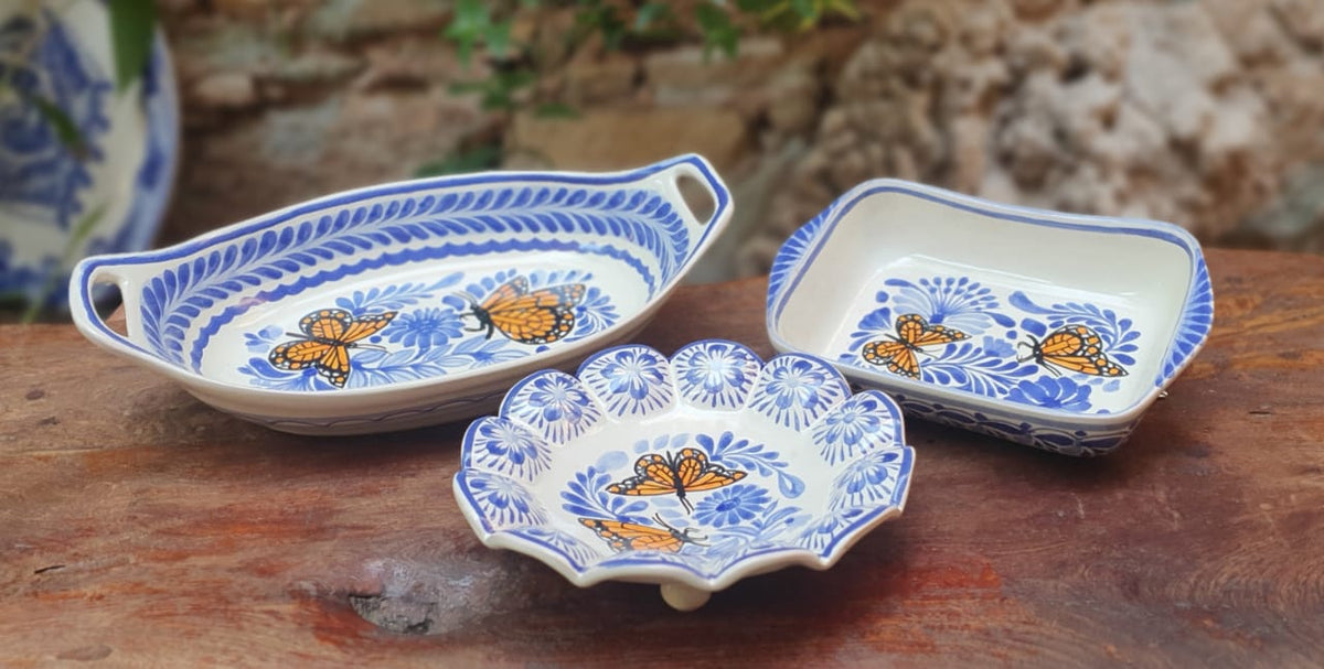 Butterfly Set of 3 Pieces Blue and White