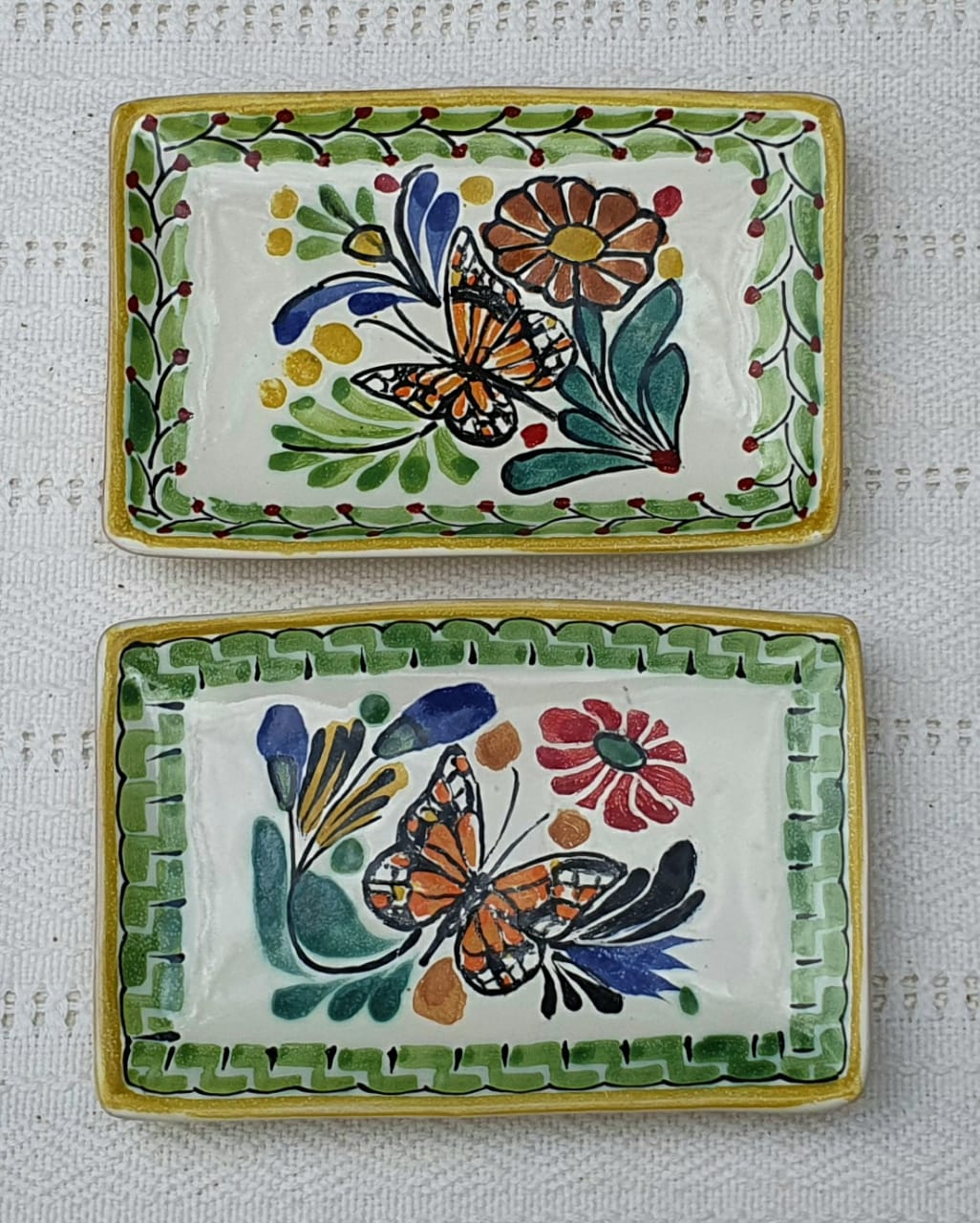 Monarch Butterfly Mini Rectangular Tray 3.9 X 5.5" Set of 2(Pieces) Multicolors