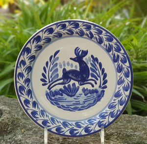 Deer Plates Blue and White