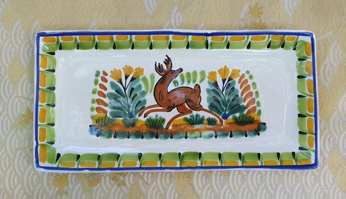 Plato/Bandeja Rectangular Ciervo Multicolores 