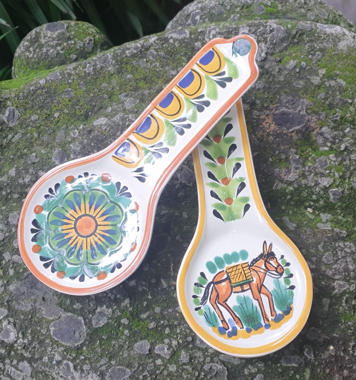 Donkey and Flower Round Spoon Rest Set 3.7*9.1