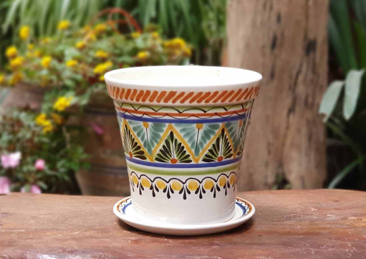 mexican pots for plants Mexican Pottery Flower Pots Multicolors Ceramic hand made Mexico Gorky Pottery Large Pot