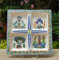 Bandeja Cuadrada Catrina con 4 Divisiones 12.4*12.4" Multicolores 