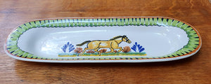 Horse Oval Long Plate 17.3*5.5" MultiColors