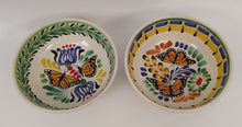 Butterfly Cereal Bowl Set of 2 16.9 Oz Gree-Yellow-Blue Colors - Mexican Pottery by Gorky Gonzalez