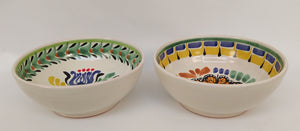 Butterfly Cereal Bowl Set of 2 16.9 Oz Gree-Yellow-Blue Colors - Mexican Pottery by Gorky Gonzalez