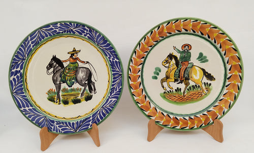 Cowboy and Cowgirl Plates Sets of 2 Pieces Multi-colors