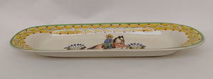 CowBoy Oval Long Plate 17.3x5.5 in Yellow Colors