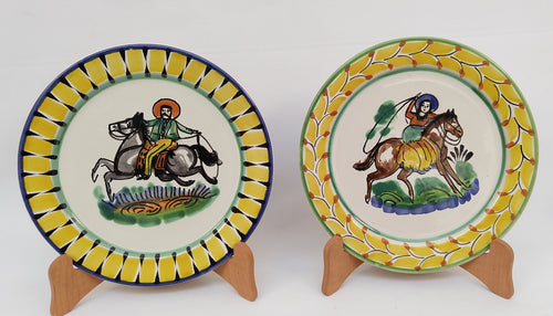 Cowboy and Cowgirl Plates Sets of 2 Pieces Multi-colors