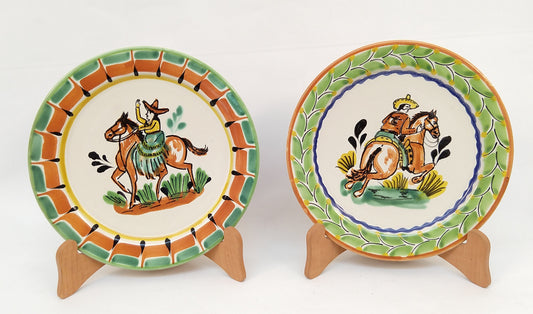 Cowboy and Cowgirl Plates Sets of 2 Pieces Multi-colors