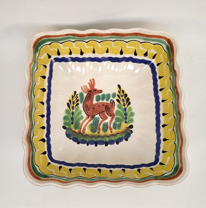 Deer Square Salad Salad Bowl 8.7"X2.6" H MultiColors