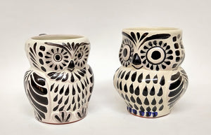 Owl Coffee Mug Set of 2 pieces 10.5 Oz Black and White