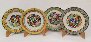 Butterfly Salad Plate 8.7" D Set of 4 - Mexican Pottery by Gorky Gonzalez