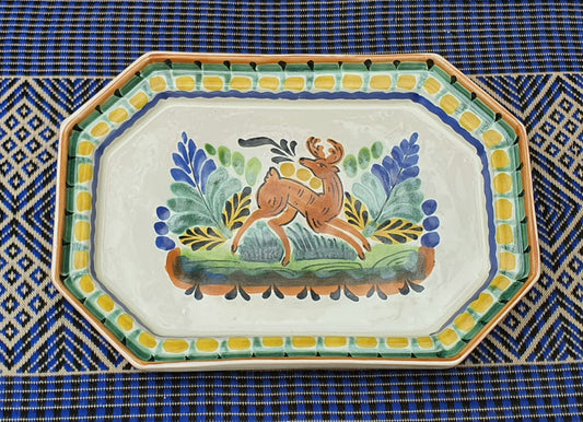 Bandeja Octogonal Pequeña Ciervo Multicolores. 