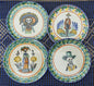 Catrinas Bread Plate / Tapa Plate 6.3"D Set (4 pieces) Multicolor - A