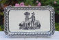 Catrina Couple Tray Decorative / Serving Rectangular Platter 16.9"x10.6" Black and White