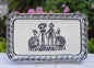 Catrina Couple Tray Decorative / Serving Rectangular Platter 16.9"x10.6" Black and White