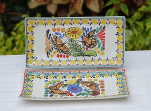 Butterfly Rectangular Plate / Tray Set Of 2(Pieces) MultiColor