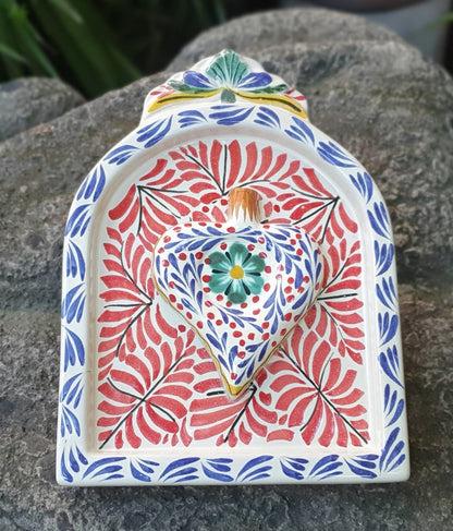 Decorative Sacred Heart Altarpiece 8.9" Height MultiColors
