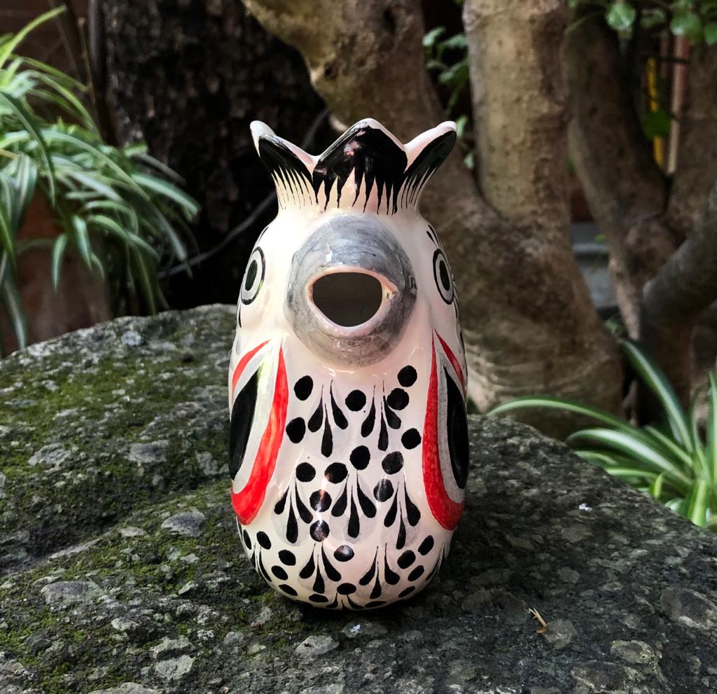 Rooster Creamer Pitcher 10 Oz Black-Red Colors
