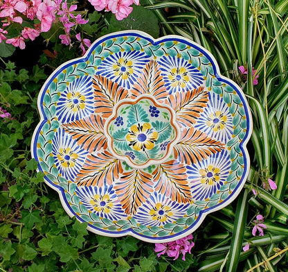 Flower Shape Tortilla Chip Snack Bowl / Nachos Platter MultiColors