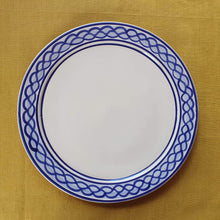 Plate with snake circles border Blue and White