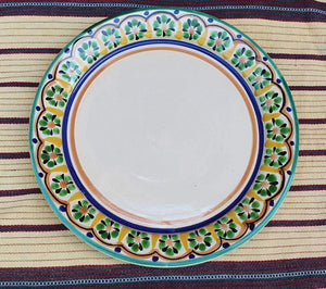Plate with Flowers Border  MultiColors