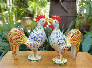 Rooster Figure 12.6" Set of 2 Multi-colors